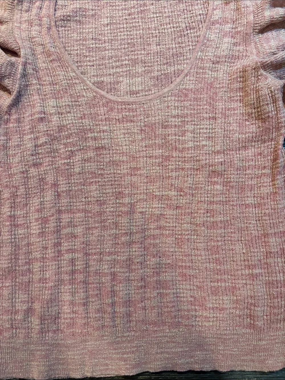 J. Crew Pink Ribbed Knit Tank with Ruffle Sleeves